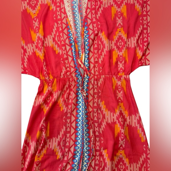 Mamey Beach Lightweight Pattern Cover Up Dress Size Small Lounge Sexy Elegant - Picture 6 of 8